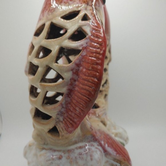 Chinese Carp 10" Ceramic Statue fish Gulp Colorful ocean art Sancai JALI Style - Picture 5 of 10